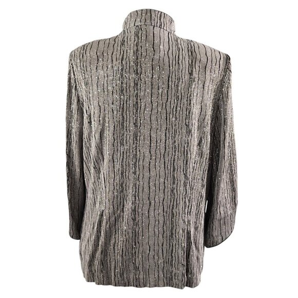 Alex Evenings NWT Taupe Black Stone Glitter Jacket Tank Top Slinky Knit Set of 2 - Picture 2 of 11